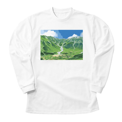 立山 夏 北アルプス 長袖Tシャツ ホワイト ドライ 吸水速乾 山 登山 1枚目の画像