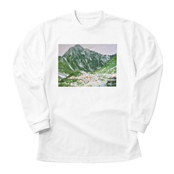 剱岳 長袖Tシャツ ホワイト ドライ 吸水速乾 山 登山 1枚目の画像