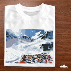 涸沢カール 冬 雪山 長袖Tシャツ ホワイト ドライ 吸水速乾 山 登山 3枚目の画像