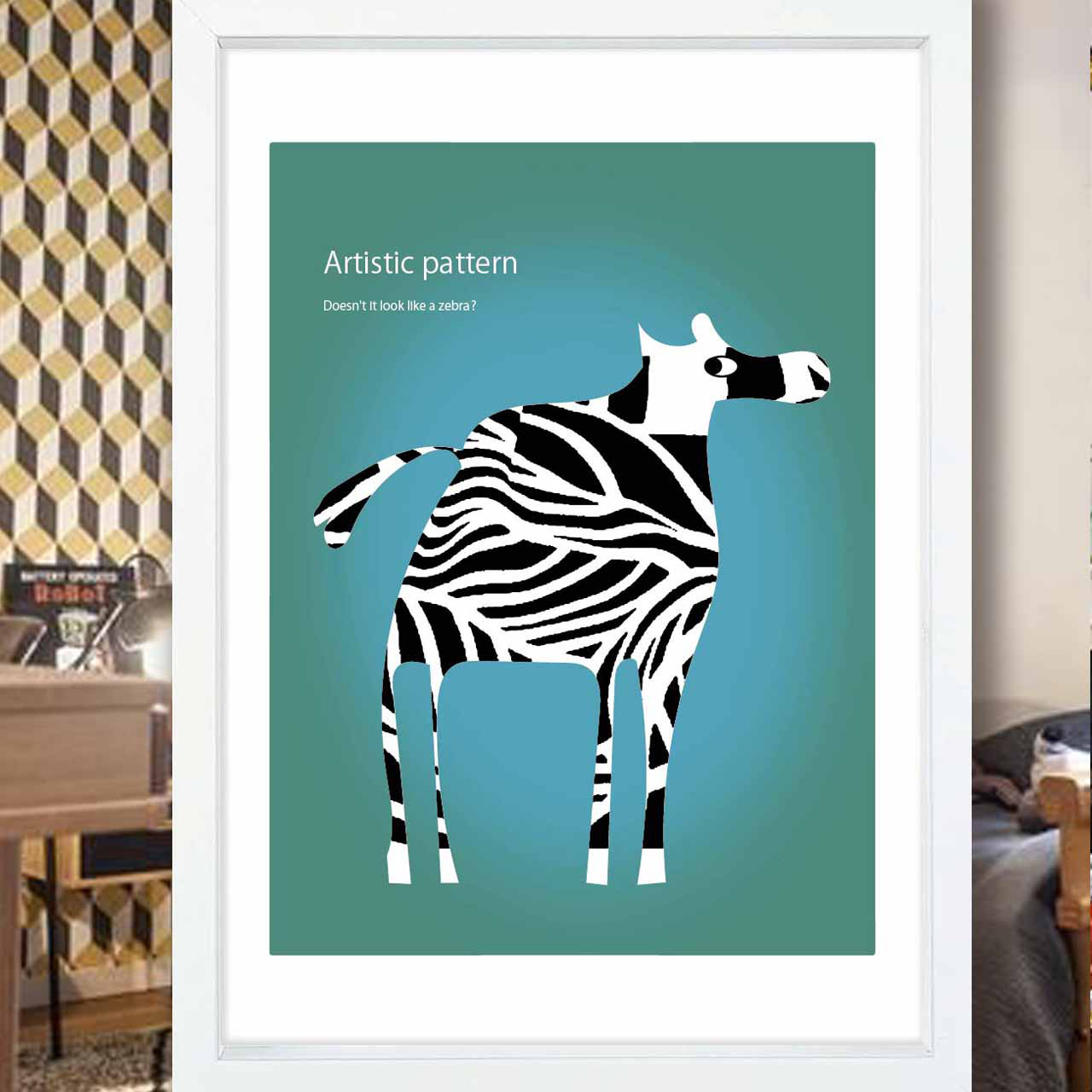 アートなゼブラ　馬　イラスト　ポスター　A4 A3 A2 A1　アートポスター　アート/sei/新着順検索　2174 4,686円