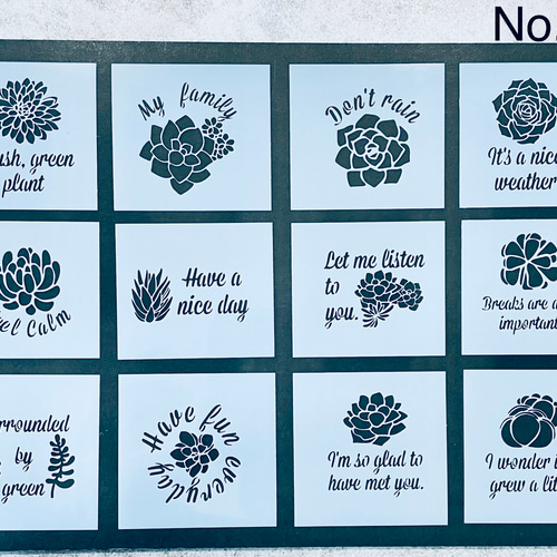 ステンシルシート 多肉植物 サボテン No.12 型紙 miyu 通販 16806684