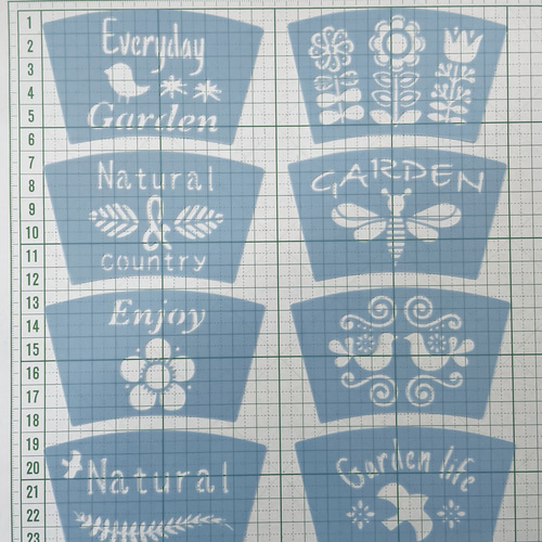 ステンシルシート 素焼き鉢用 No.5 型紙 miyu 通販 16806706