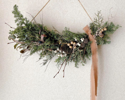 見本　クリスマス　横長スワッグ 64b7a31961312544b7d9695481ef54