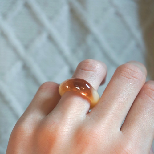 1-20号 プリンみたいなレジンリング 指輪 食べ物モチーフ スイーツ