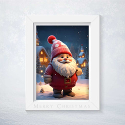冬の幸せを運ぶ、ノームの聖夜 - 心温まるクリスマスポスターで素敵なデコレーションを 1枚目の画像