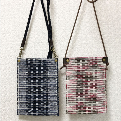 裂き織り スマホポーチ（A・B）スマホケース/携帯ガラケー スマホ