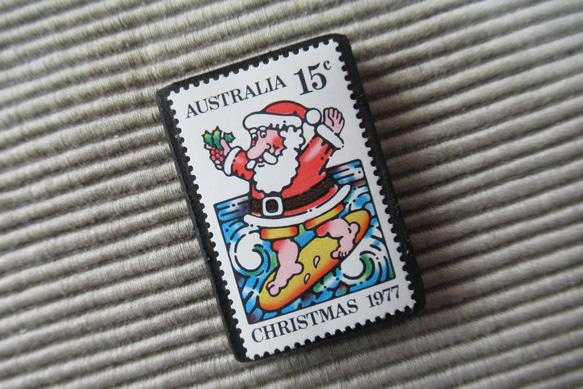 オーストラリア　クリスマス切手ブローチ9065 2枚目の画像