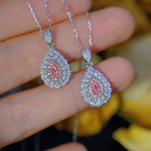 ピンクダイヤモンドペンダントk18 ネックレス・ペンダント パール