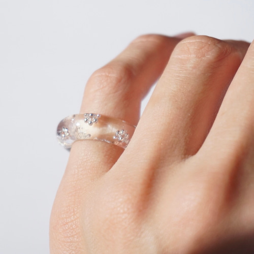 1-20号 ピンキーリング レジン指輪 レジンリング シルバー