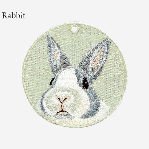 キーホルダー 刺繍 動物 アニマル チャーム うさぎ プレゼント