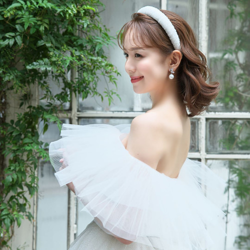 ビッグビーズカチューシャ KA-37|ウエディング 前撮 結婚式 花嫁