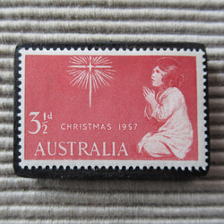 オーストラリア　クリスマス切手ブローチ9068 1枚目の画像