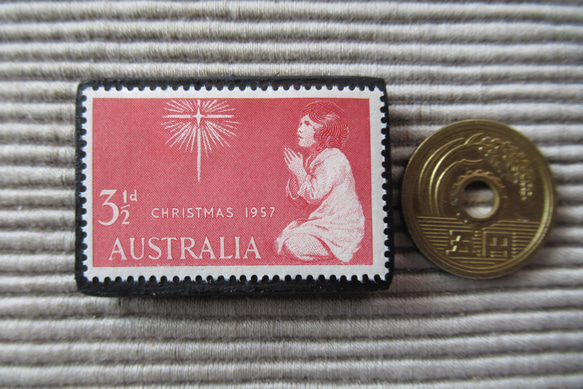 オーストラリア　クリスマス切手ブローチ9068 3枚目の画像