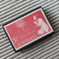 オーストラリア　クリスマス切手ブローチ9068 2枚目の画像