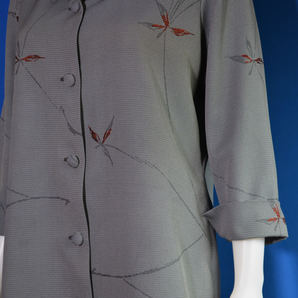 着物リメイク　ロングワンピース＆ロングコート（絹着物地）長袖 11枚目の画像