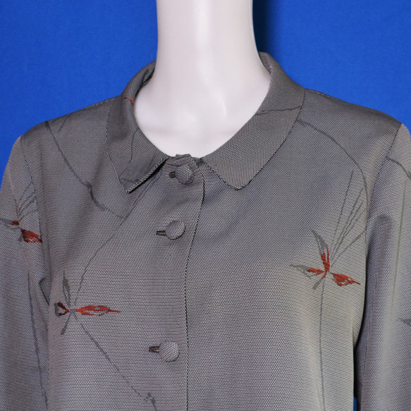 着物リメイク　ロングワンピース＆ロングコート（絹着物地）長袖 9枚目の画像