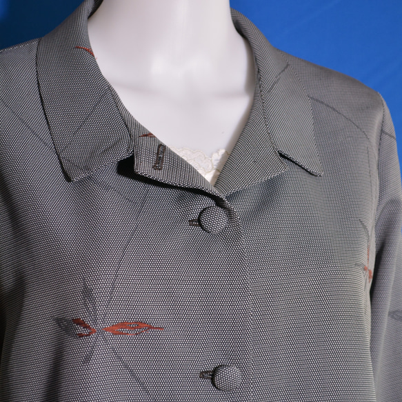 着物リメイク　ロングワンピース＆ロングコート（絹着物地）長袖 7枚目の画像