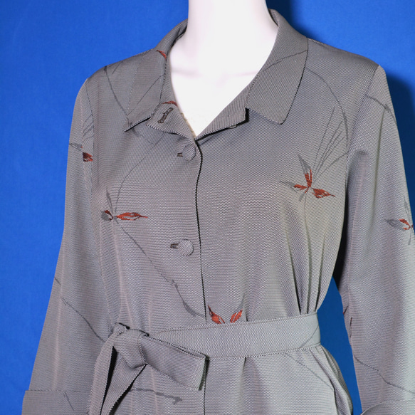 着物リメイク　ロングワンピース＆ロングコート（絹着物地）長袖 2枚目の画像