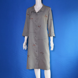 着物リメイク　ロングワンピース＆ロングコート（絹着物地）長袖 6枚目の画像