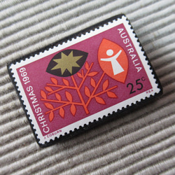 オーストラリア　クリスマス切手ブローチ9072 2枚目の画像