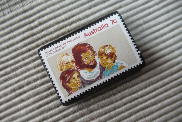 オーストラリア　クリスマス切手ブローチ9073 2枚目の画像
