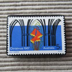 オーストラリア　クリスマス切手ブローチ9074 1枚目の画像