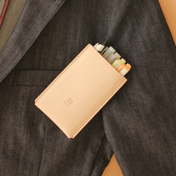 胸ポケット ペンケース 5本タイプ LF-069 ヌメ革 牛革 レザー 白衣やYシャツのポケットに入るペンケース 2枚目の画像