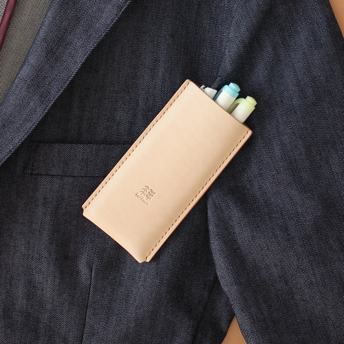 胸ポケット ペンケース 3本タイプ LF-098 ヌメ革 牛革 レザー 白衣やY