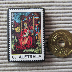 オーストラリア　クリスマス切手ブローチ9076 3枚目の画像