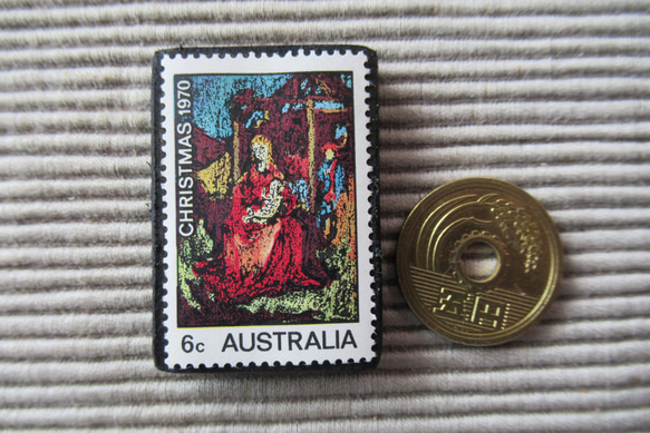 オーストラリア　クリスマス切手ブローチ9076 3枚目の画像