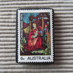 オーストラリア　クリスマス切手ブローチ9076 1枚目の画像