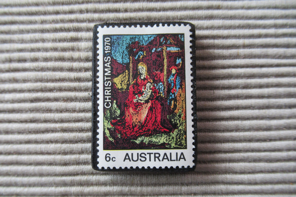 オーストラリア　クリスマス切手ブローチ9076 1枚目の画像