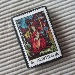 オーストラリア　クリスマス切手ブローチ9076 2枚目の画像