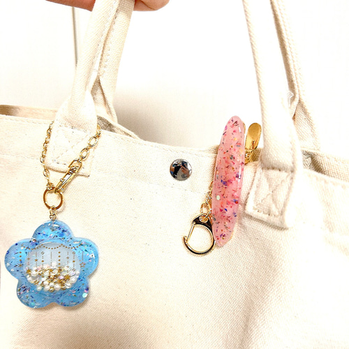 鍵が迷子にならない！ドライフラワーのキークリップ/クリップチャーム