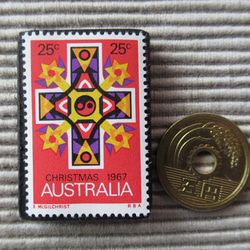 オーストラリア　クリスマス切手ブローチ9078 3枚目の画像