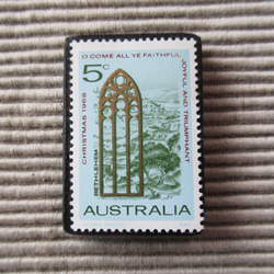 オーストラリア　クリスマス切手ブローチ9079 1枚目の画像