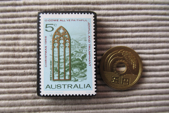 オーストラリア　クリスマス切手ブローチ9079 3枚目の画像
