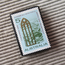 オーストラリア　クリスマス切手ブローチ9079 2枚目の画像
