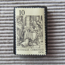 オーストラリア　クリスマス切手ブローチ9083 1枚目の画像