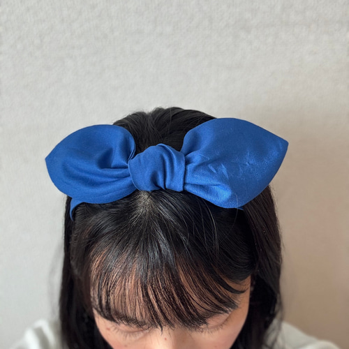 リボンカチューシャ（うさ耳リボン・ブルー）chika カチューシャ chika