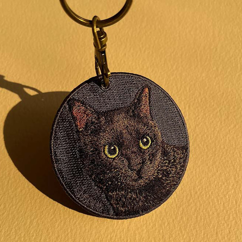 キーホルダー 猫 刺繍 ネコ チャーム ペット 黒猫 くろねこ キーホルダー 猫 刺繍 ネコ チャーム ペット 黒猫 くろねこ