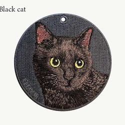 キーホルダー 猫 刺繍 ネコ チャーム ペット 黒猫 くろねこ かわいい 雑貨 or-025 7枚目の画像