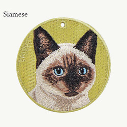 キーホルダー 猫 刺繍 ネコ シャム猫  シャム チャーム ペット プレゼント ギフト or-019 7枚目の画像