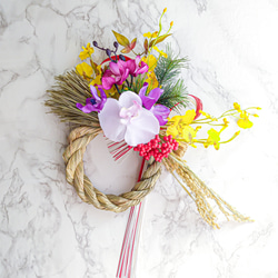 【お正月】美しい胡蝶蘭のしめ縄飾り 4枚目の画像