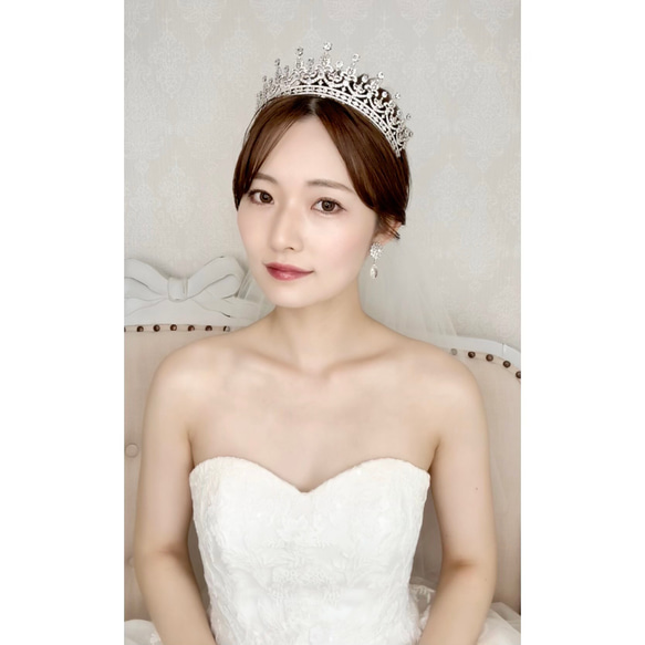 TR10 [ロイヤル ティアラ ] キュービックジルコニア 結婚式   前撮り 花嫁アクセサリー 挙式 5枚目の画像