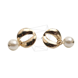 ERG-2557-G【2個入り】パールラウンドピアス ,Pearl round Post Earring 1枚目の画像