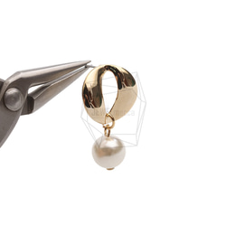 ERG-2557-G【2個入り】パールラウンドピアス ,Pearl round Post Earring 4枚目の画像