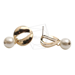 ERG-2557-G【2個入り】パールラウンドピアス ,Pearl round Post Earring 2枚目の画像