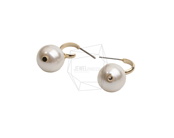 ERG-2558-G【2個入り】パールラウンドピアス ,Pearl round Post Earring 2枚目の画像