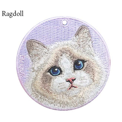 キーホルダー 猫 刺繍 ネコ チャーム ペット ラグドール プレゼント ギフト ストラップ or-021 8枚目の画像